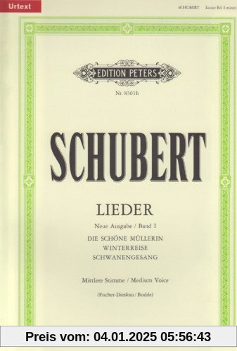 Lieder, Band 1 / Neue Ausgabe / URTEXT: Mittlere Singstimme / (für Gesang und Klavier)