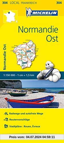 Michelin Normandie Ost: Straßen- und Tourismuskarte 1:150.000 (MICHELIN Localkarten)