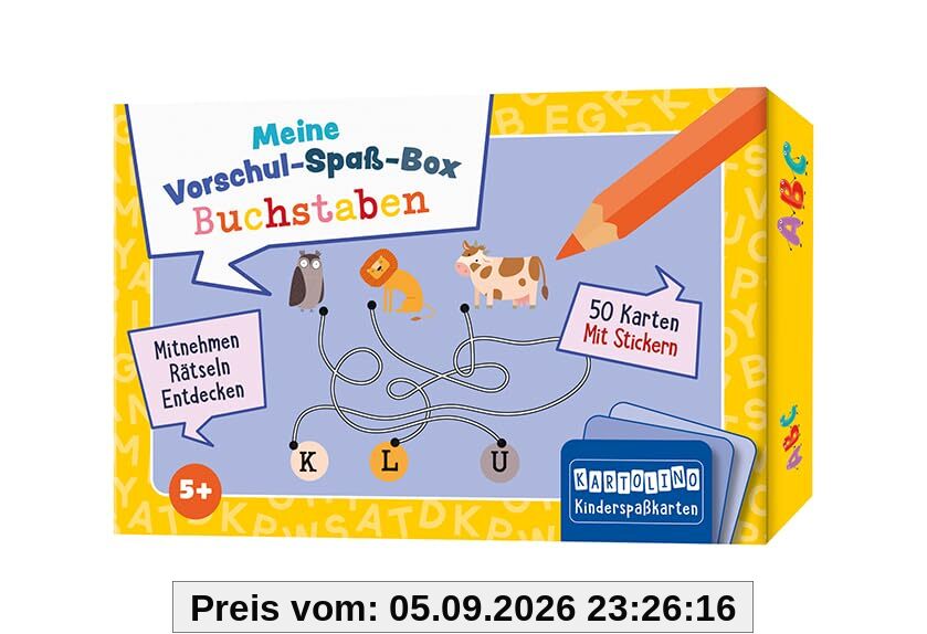 Meine Vorschul-Spaß-Box: Buchstaben: Mitnehmen, rätseln, entdecken (KARTOLINO Kinderspaßkarten: Meine Vorschul-Spaß-Box)