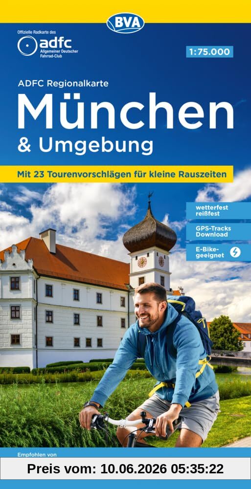 ADFC-Regionalkarte München und Umgebung, 1:75.000, mit Tagestourenvorschlägen, reiß- und wetterfest, E-Bike-geeignet, GPS-Tracks Download (ADFC-Regionalkarte 1:75000)