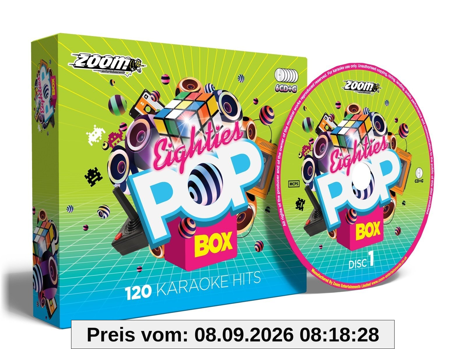 Zoom Karaoke Eighties Pop Party Pack-6 CD+G Box Set-120 Songs