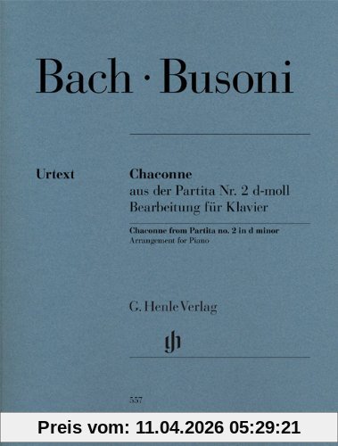 Chaconne aus der Partita Nr. 2 d-moll BWV 1004: Bearbeitung für Klavier