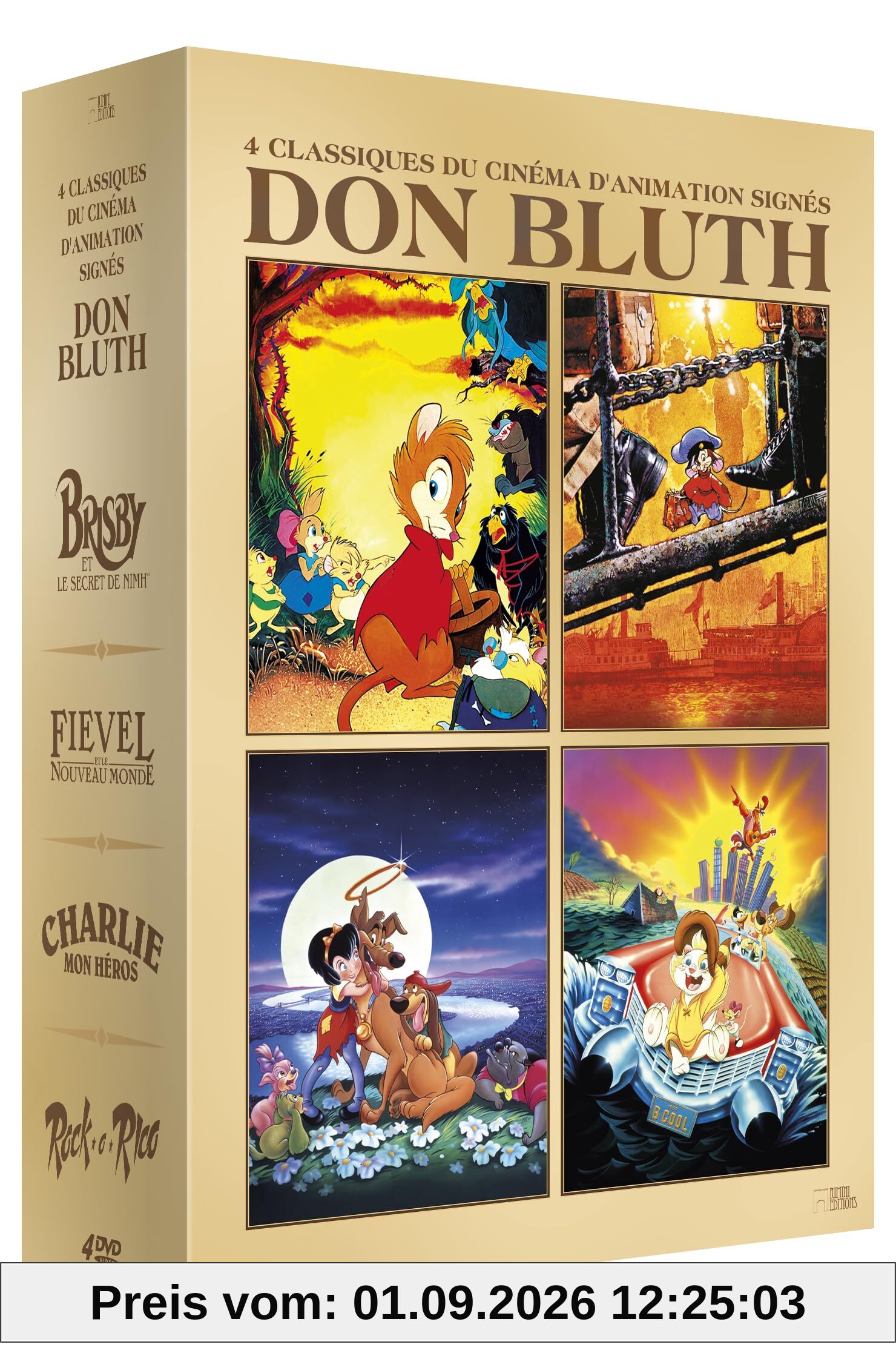 Don bluth - 4 films : brisby et le secret de nimh + fievel et le nouveau monde + charlie mon héros + rock-o-rico [FR Import]