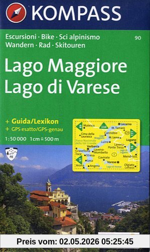 Lago Maggiore, Lago di Varese: Wander-, Bike- und Skitourenkarte. 1:50.000
