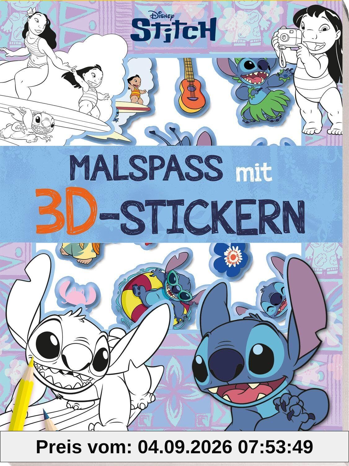 Disney Stitch: Malspaß mit 3D-Stickern: Malblock mit 3D-Stickern