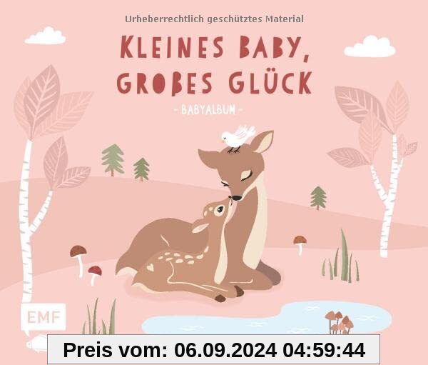 Kleines Baby, großes Glück – Babyalbum: Mit wattiertem Cover und Seiten zum Ausfüllen vom ersten Lächeln bis zum Fußabdr