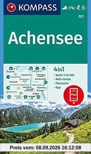 Achensee: 4in1 Wanderkarte 1:35000 mit Panorama und Aktiv Guide inklusive Karte zur offline Verwendung in der KOMPASS-App. Fahrradfahren. Skitouren. Langlaufen. (KOMPASS-Wanderkarten, Band 27)
