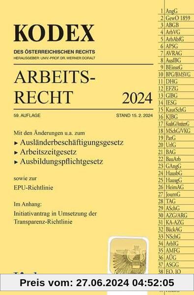 KODEX Arbeitsrecht 2024 (Kodex des Österreichischen Rechts)