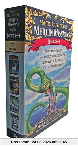 Magic Tree House Merlin Missions Books 1-4 Boxed Set: Christmas in Camelot, Haunted Castle on Hallows Eve, Summer of the Sea Serpent, Winter of the Ice Wizard (Magic Tree House (R) Merlin Mission)