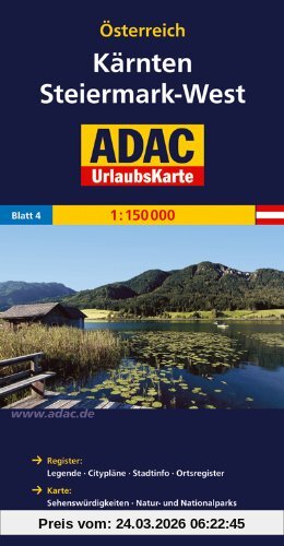 ADAC Urlaubskarte Kärnten, Steiermark West 1:150.000