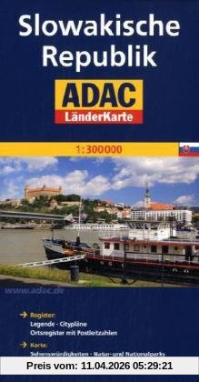 ADAC Länderkarte Slowakische Republik 1:300.000: Mit Cityplänen Bratislava und Kosice. Mit Reiseinformationen und Ortsregister