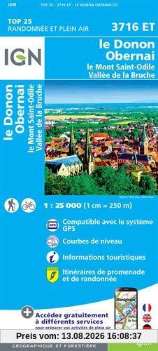 Le Donon.Obernai.Mont-Sainte-Odile.Vallée de la Bruche 1:25 000