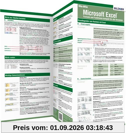 Microsoft Excel – Formeln und Funktionen kompakt für alle Versionen: Die Wo&Wie Schnellübersicht