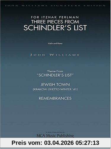 John Williams: Three Pieces From Schindler'S List (Violin/Piano) Vln B: 3 Pieces for Violin and Piano