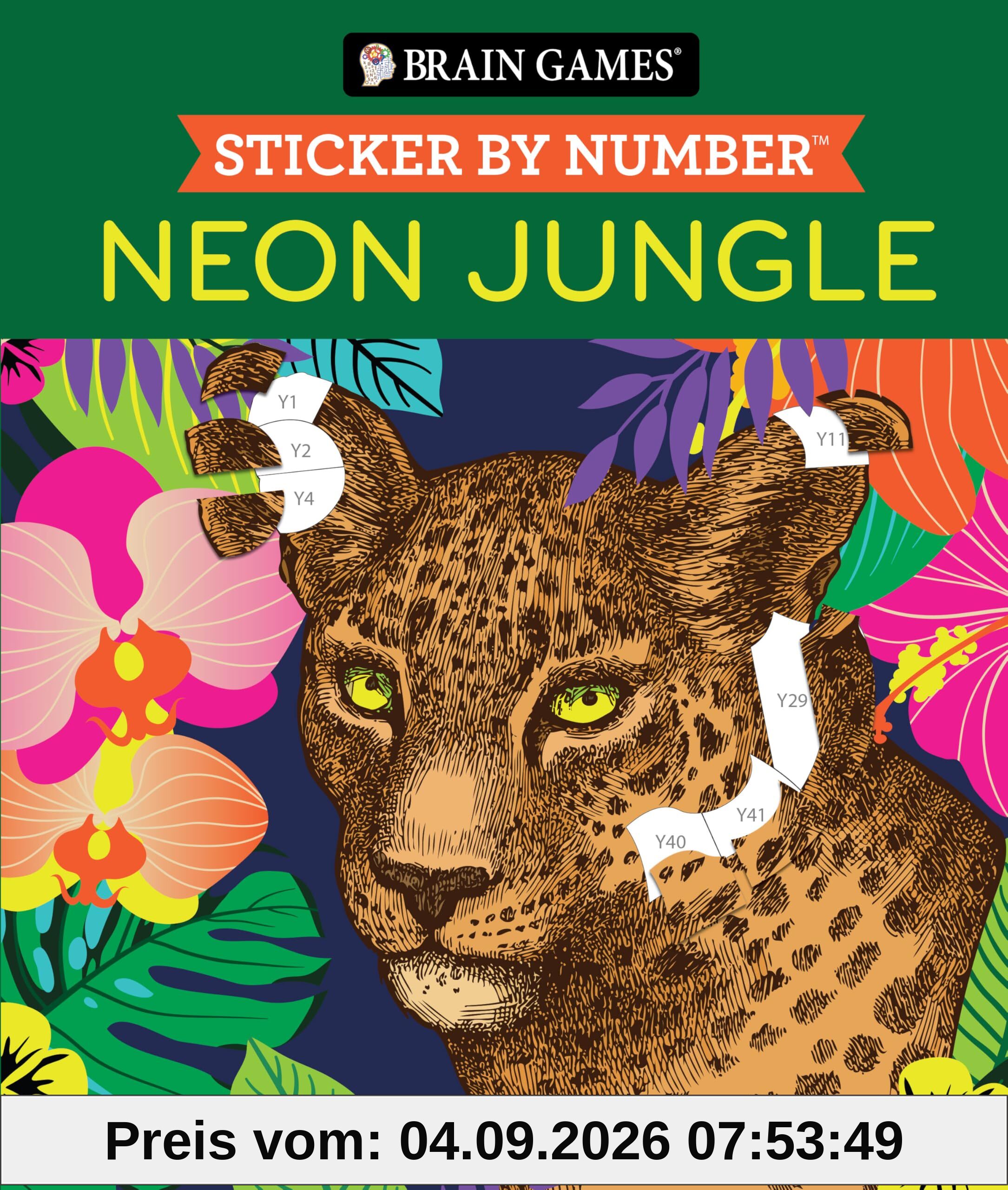 Brain Games - Sticker by Number: Neon Jungle