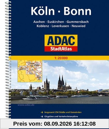 ADAC StadtAtlas Köln, Bonn, Aachen, Euskirchen, Gummersbach, Koblenz, Leverkusen: Aachen, Euskirchen, Gummersbach, Koblenz, Leverkusen, Neuwied. ... CityPilot und Ausflugskarten. GPS-genau