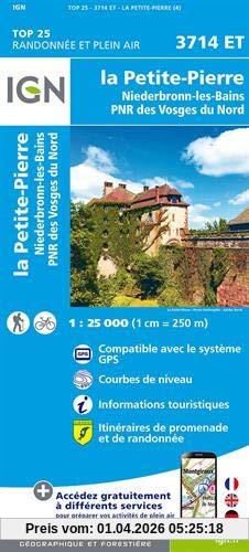 La Petite Pierre-Niederbronn-les-Bains.PNR des Vosges du Nord 1:25 000