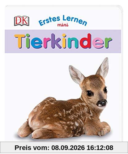 Erstes Lernen mini. Tierkinder: Bildwörterbuch mit Glitzerfolie ab 1 Jahr