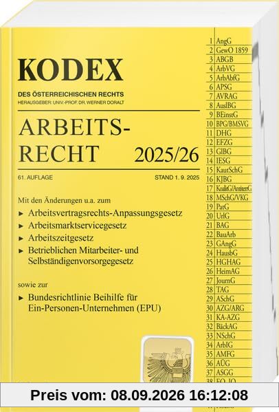 KODEX Arbeitsrecht 2025/26 (Kodex des Österreichischen Rechts)