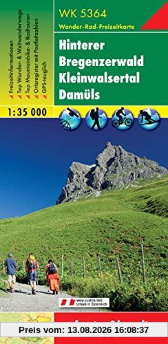 Freytag Berndt Wanderkarten, WK 5364, Hinterer Bregenzerwald - Kleinwalsertal - Damüls, GPS, UTM - Maßstab 1:35 000 (freytag & berndt Wander-Rad-Freizeitkarten)