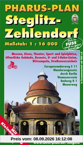 Pharus-Stadtplan Berlin Steglitz-Zehlendorf: 1:16.000
