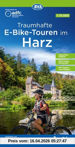 ADFC-Regionalkarte Traumhafte E-Bike-Touren im Harz, 1:75.000, reiß- und wetterfest, GPS-Tracks Download (ADFC-Regionalkarte 1:75000)