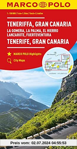 MARCO POLO Regionalkarte Teneriffa, Gran Canaria 1:150.000: La Gomera, La Palma, El Hierro, Lanzarote, Fuerteventura