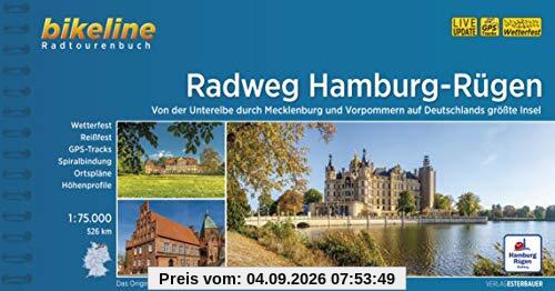 Radfernweg Hamburg-Rügen: Von der Unterelbe durch Mecklenburg und Vorpommern auf Deutschlands größte Insel, 526 km, 1:75.000, wetterfest/reißfest, ... LiveUpdate (Bikeline Radtourenbücher)