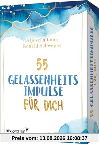 55 Gelassenheitsimpulse für dich: Kartendeck mit Übungen und Inspirationen für mehr Achtsamkeit, Lebensfreude, Selbstliebe, Glück. Hilft gegen Stress, Ängste und Alltagssorgen