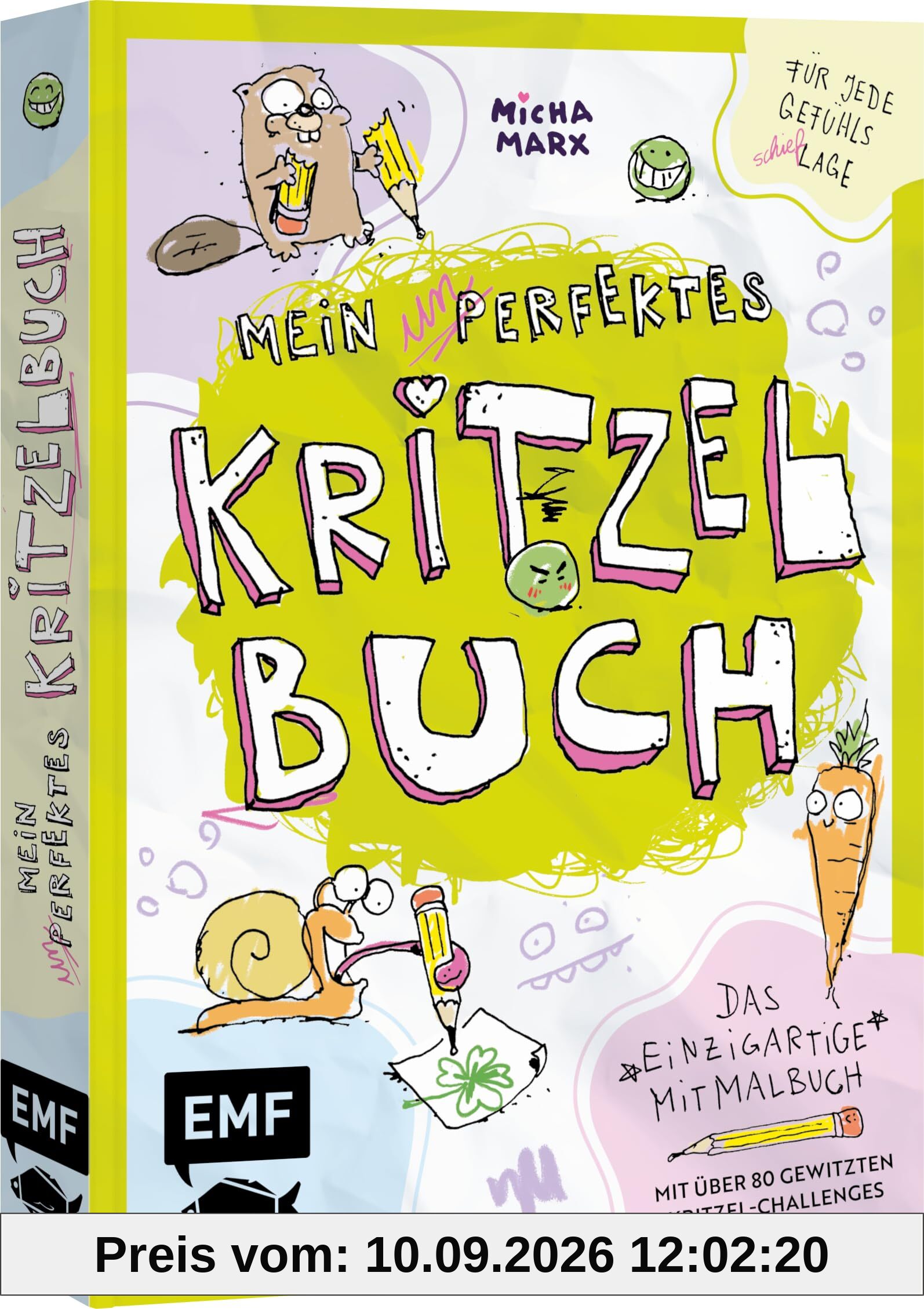 Mein (un)perfektes Kritzelbuch: Das einzigartige Mitmalbuch mit gewitzten Charakteren zum Schmunzeln | Challenges zum Fertigkritzeln für jede Gefühls(schief)lage | Erbsen, Quallen, Schafe und mehr