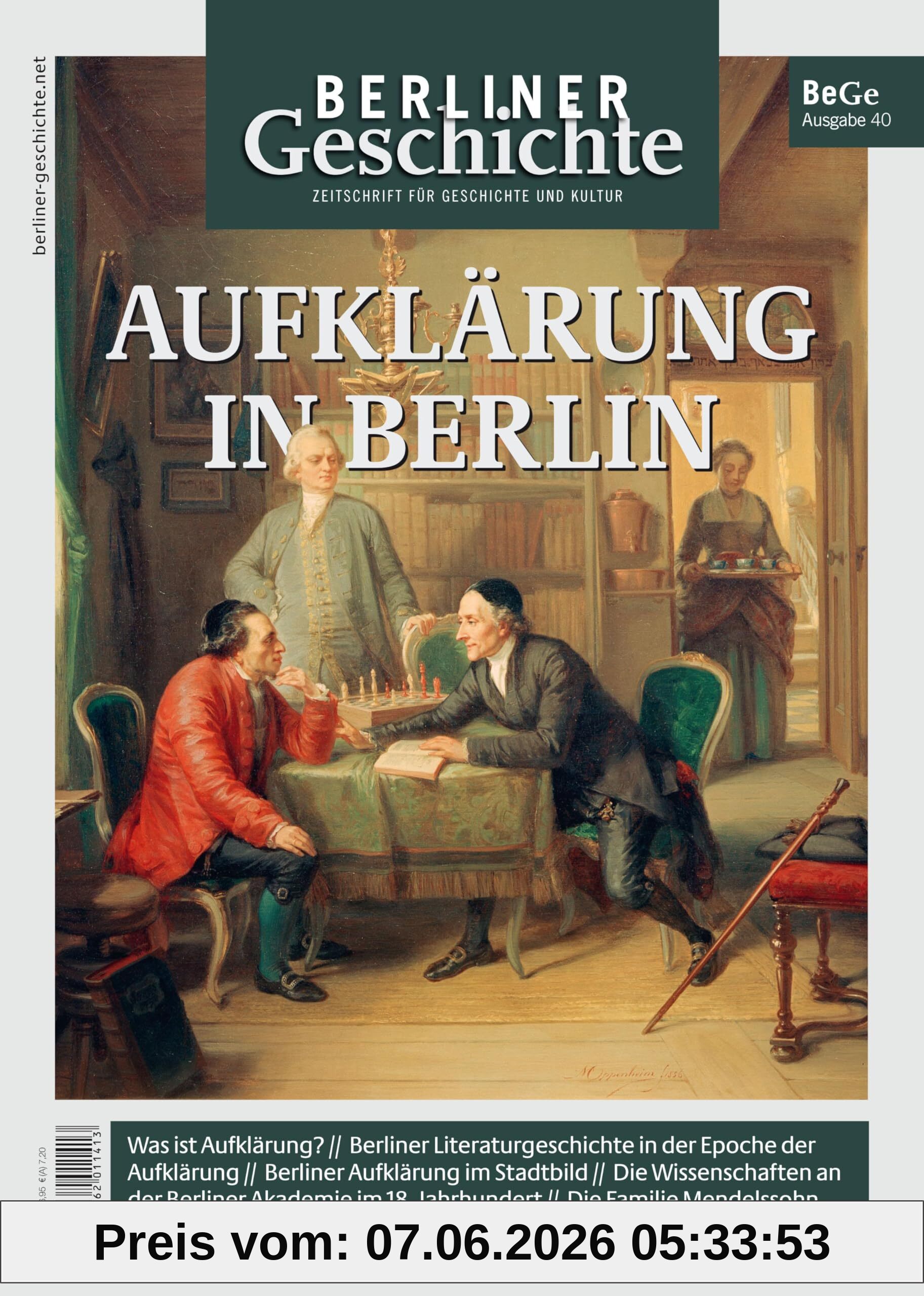 Berliner Geschichte - Zeitschrift für Geschichte und Kultur: Aufklärung in Berlin