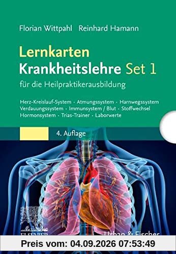 Lernkarten Krankheitslehre Set 1 für die Heilpraktikerausbildung: Herz-Kreislaufsystem, Atmungssystem, Harnwegssystem, Verdauungssystem, ... Hormonsystem, Trias-Trainer, Laborwerte