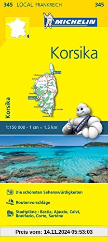 Michelin Korsika: Straßen- und Tourismuskarte 1:150.000 (MICHELIN Localkarten)