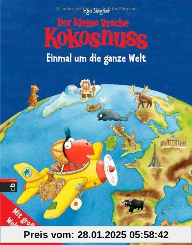 Der kleine Drache Kokosnuss - Einmal um die ganze Welt: Kinderatlas mit großer Weltkarte