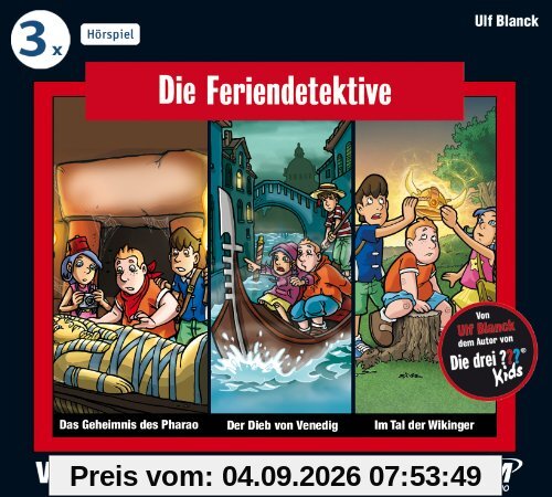 Die Feriendetektive 3-er Hörbox 2: 1. Der Dieb von Venedig; 2. Geheimnis des Pharao; 3. Im Tal der Wikinger