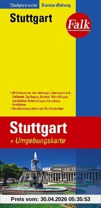 Falk Stadtplan Extra Standardfaltung Stuttgart