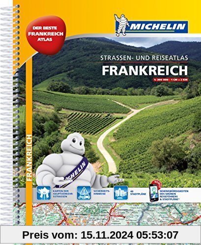 Michelin Straßenatlas Frankreich mit Spiralbindung: DIN A4 (MICHELIN Atlanten)