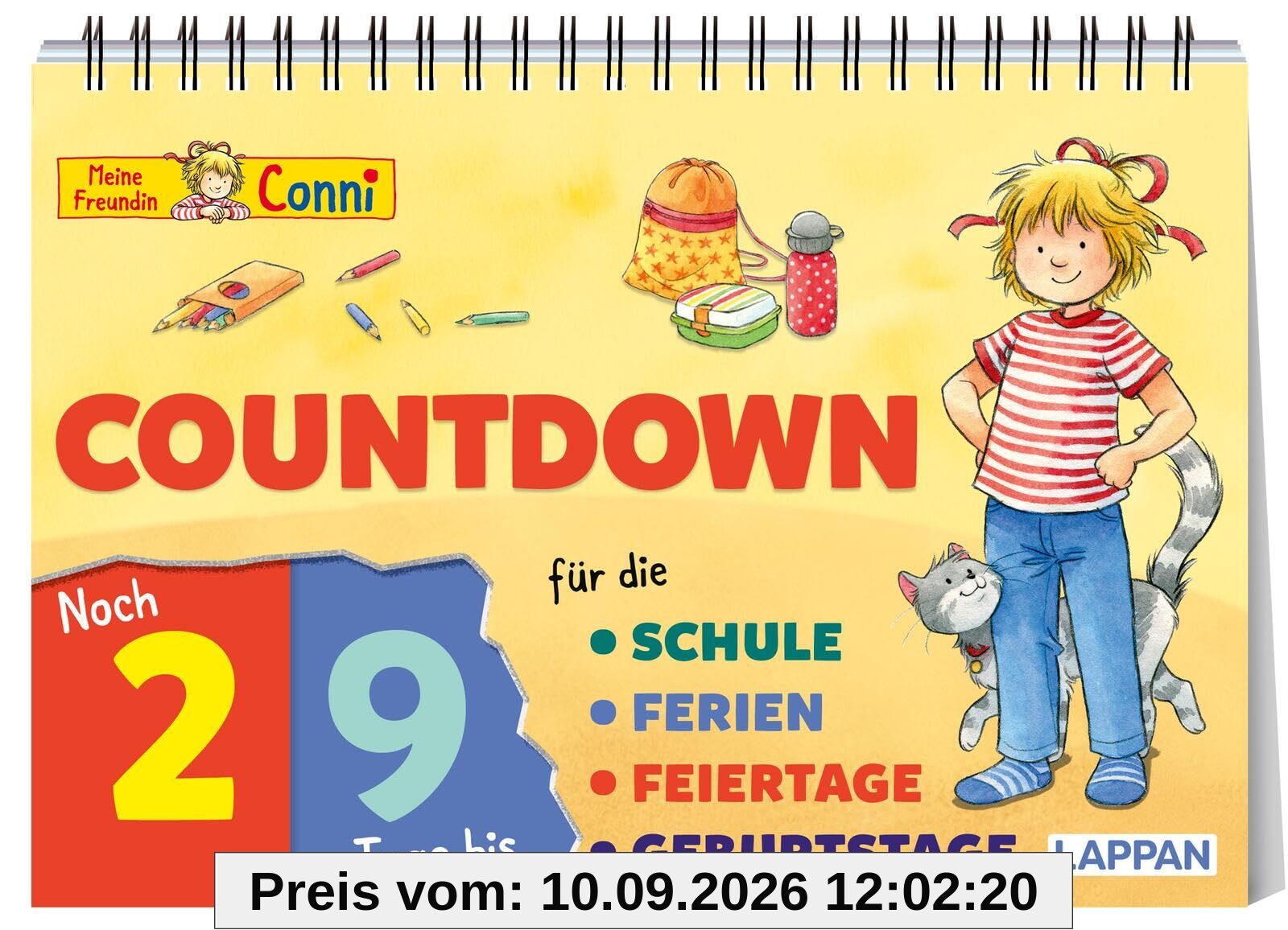 Countdown für die Schule mit Conni: Aufstellbuch mit Klappen für Feiertage, Geburtstage und Ferien