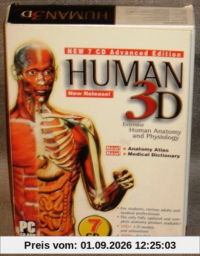 Human 3D Human Anatomy & Physiology 7 CD Advanced Edition PC CD-ROM