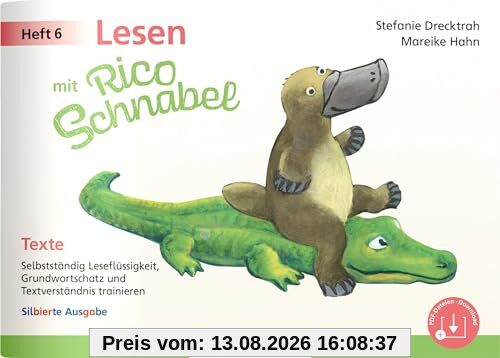Lesen mit Rico Schnabel, Heft 6: Texte - silbierte Ausgabe: Selbstständig Leseflüssigkeit, Grundwortschatz und Textverständnis trainieren (Rico Schnabel: Übungshefte Deutsch)