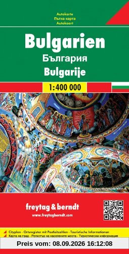Freytag Berndt Autokarten, Bulgarien - Maßstab 1:400.000 (Road Maps)