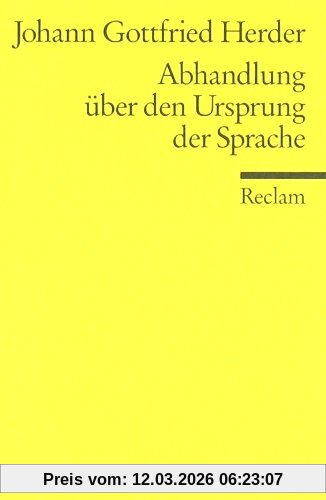 Herder, Johann G. Abhandlung über Den Ursprung Der Sprache