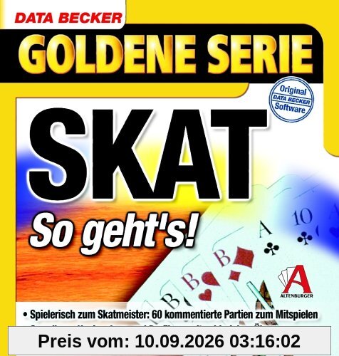 Skat, So geht's!, 1 CD-ROM Spielerisch zum Skatmeister: 60 kommentierte Partien zum Mitspielen. Grundkurs, Kneipenkurs und Profikurs mit zahlreichen Übungen. Für Windows 98/98SE/ME/2000/XP