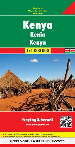 Freytag-Berndt und Artaria Kg Freytag Berndt Autokarten, Kenya - Maßstab 1, 1 000