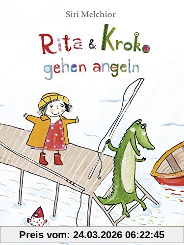 Rita und Kroko gehen angeln: Vierfarbiges Bilderbuch