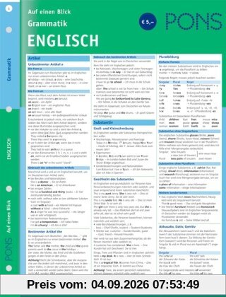 PONS Grammatik auf einen Blick. Englisch