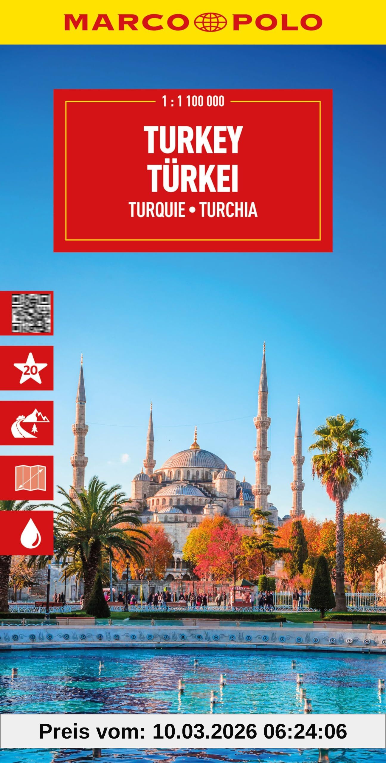 Marco Polo Travel Publishing Marco Polo Reisekarte Türkei 1, 1 Mio., Straßenkarte Und Autokarte Mit Sehenswerten Strecken, Highlights Und Digitaler Erweiterung (Marco Polo