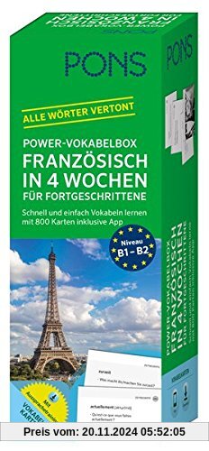 PONS Power-Vokabelbox Französisch in 4 Wochen für Fortgeschrittene: Schnell und einfach Vokabeln lernen mit 800 Karten i