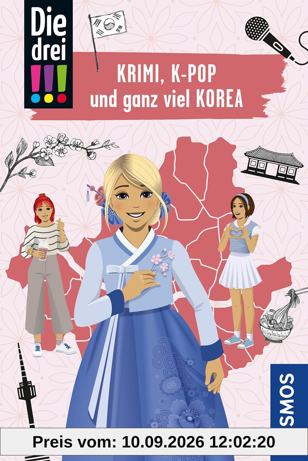 Die drei !!!, Krimi, K-Pop und ganz viel Korea: Mit den wichtigsten Sehenswürdigkeiten, Sprachführer und Landkarte
