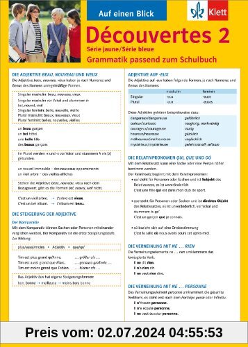 Découvertes Série jaune / Série bleue 2: Grammatik passend zum Schulbuch
